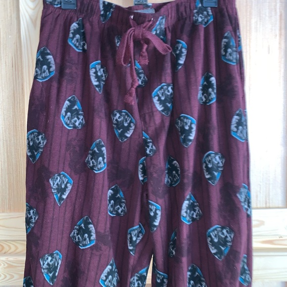 Croft & Barrow burgundy “black labs” fleece sleep night pants size L - Picture 2 of 3